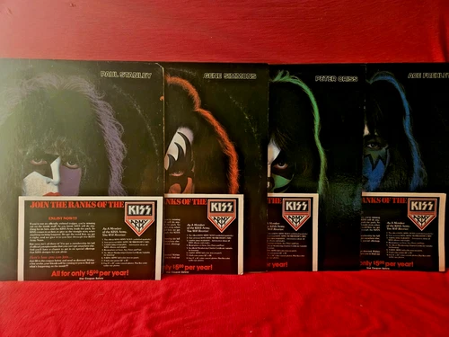KISS "Lot of 4 Individual LP's" w/4 KISS Army inserts, 1978, 3 original inners