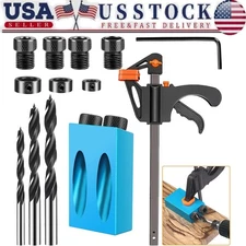 15 Pcs Pocket Hole Jig Kit 15 Degree Angle Drill Guide for Woodworking