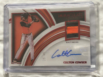 Colton Cowser 2022 Immaculate 3 color Patch Autograph Auto /49 Orioles