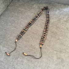 Wooden Bead Boho Hippie Festival Womens Fashion Hip Belt Dark Brown Tie