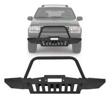NEW Black Front Bumper Winch Bull bar Assembly For Jeep Grand Cherokee ZJ 93-98
