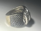 VTG Sterling Silver Black & White CZ Pave GOTHIC Cocktail Ring Size 6.5 9g — photo 6