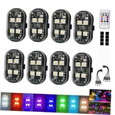 Upgraded 8PCS 4Leds RGB Wireless Led Lights for Car with Remote, 8-Color High