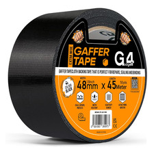 Gaffer Tape Black - 48Mm X 45M (1 Roll) - Heavy Duty Duct Tape, Waterproof Adhes 0.21 per metre