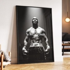 Mike Tyson Boxing Poster, Black and White Motivational Wall Art, Decor for Gym