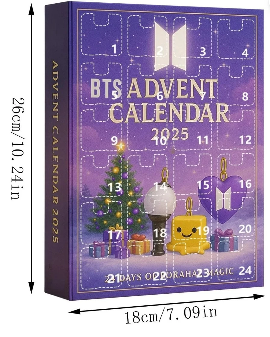 BTS Advent Calendar 2025, 24 Chibi Style Ornaments & Collectible Figures