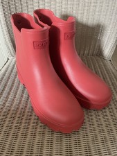 Image of Ladies Joules Raindance Ankle Wellies Wellington Boots Dark Pink Size UK 6 EU 39