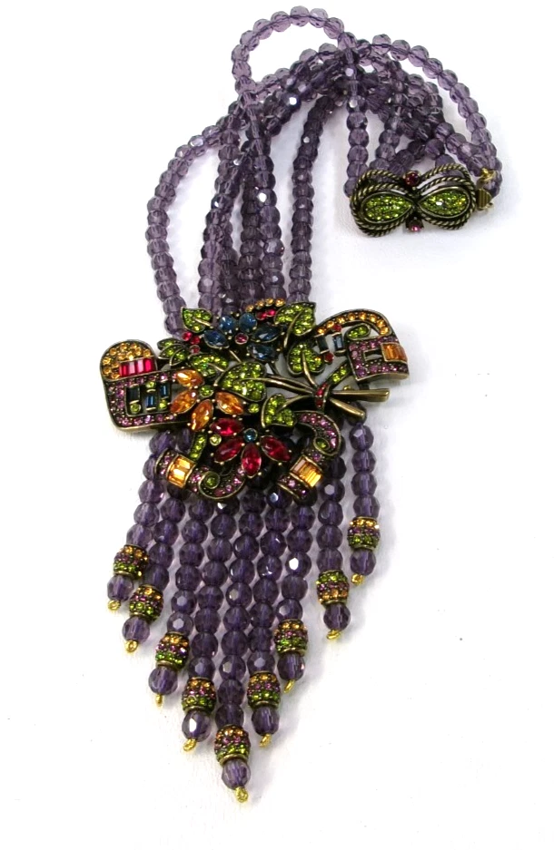 Collar retirado Heidi Daus púrpura cascada con joyas Foto 2 de 4