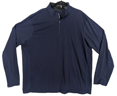 Greyson Tate Performance Quarter-Zip Pullover Navy Blue Mockneck Mens 3XL Golf