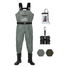 DikaSun Fishing Waders for Men  Women, Waterproof 2-Ply Nylon/PVC Chest Wader...