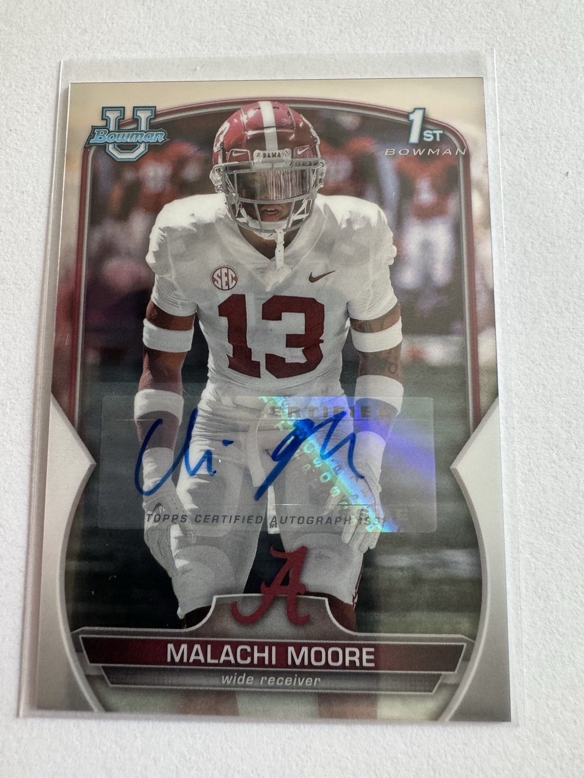 2022 Bowman University Chrome - Chrome Prospect Autographs Malachi Moore #74...