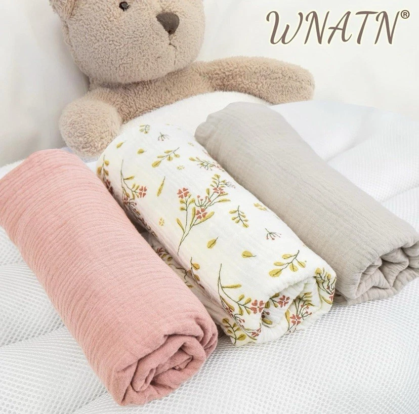 Paquete de 3 fundas para tumbona bebé muselina, 100 % algodón funda para tumbona recién nacido (solo fundas) Foto 4 de 4