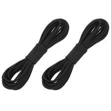 2Pcs Faux Suede Leather Cord 2.6mm x 5.5 Yards Flat String Black,