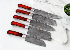 Custom Made Forged Damascus Steel Chef Knife set Cutlery Kitchen Knives 134