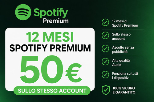 Spotify Premium Individual Abbonamento Musica Digitale 12 mesi CONTATTARMI PRIMA prezzo ebay