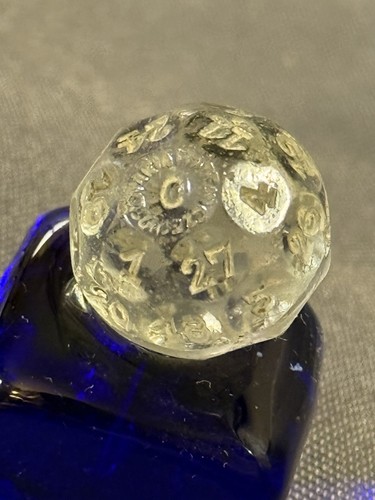 Antique Czech Glass Crystal Ball 32 Sided Dice Game Fortune Telling Die