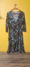 Vintage inspired y2k boho blue and brown floral wrap dress summer whimsical