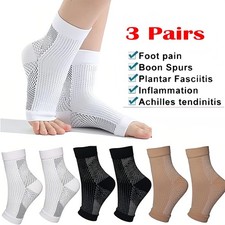3 Pairs Compression Socks Ankle Neuropathy Socks Plantar Fasciitis Foot Socks
