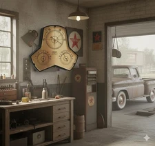 Vintage Texaco Barometer Thermometer Weather Station  Honeywell USA Gas