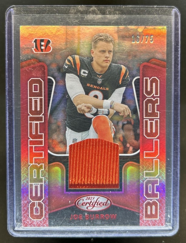 2023 Panini Certified Joe Burrow Ballers Jersey Mirror Red #/75 Bengals