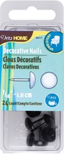 Dritz 9017  Upholstery Decorative Nails 7/16" 24/Pkg-Black Smooth Head