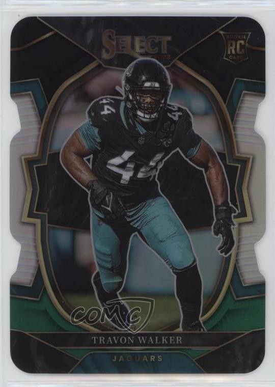 2022 Panini Select Concourse Black & Green Prizm Die-Cut Travon Walker #42 qc6