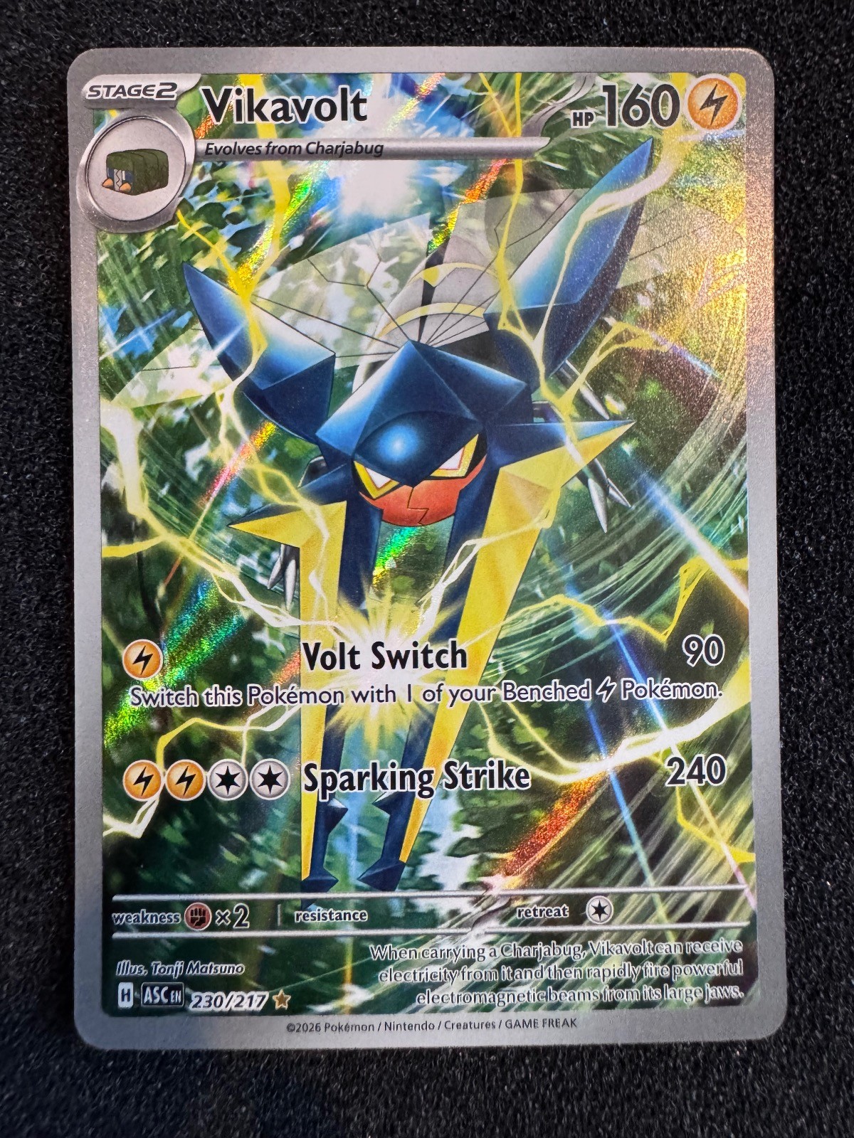 Vikavolt 230/217 Illustration Rare Ascended Heroes Pokemon Near Mint
