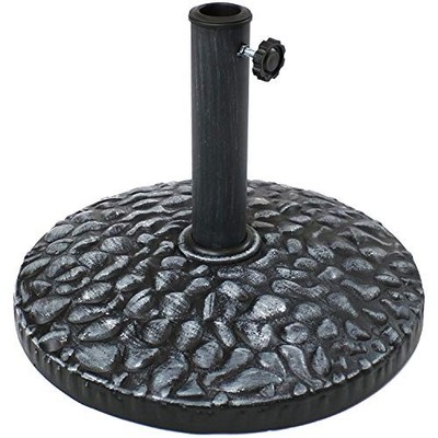 Sunnydaze 18-Inch Diameter Pebble Texture Resin Umbrella Base - Gray