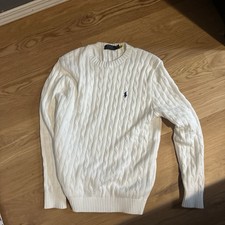 Polo Ralph Lauren Men  s Cable Knit Cotton Crewneck Sweater Andover Cream M
