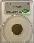 1924 S Lincoln Cent CAC AU58 BN