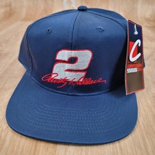 Vintage Rusty Wallace Hat Cap Snap Back Blue NASCAR Racing Mens 2 Miller 90s
