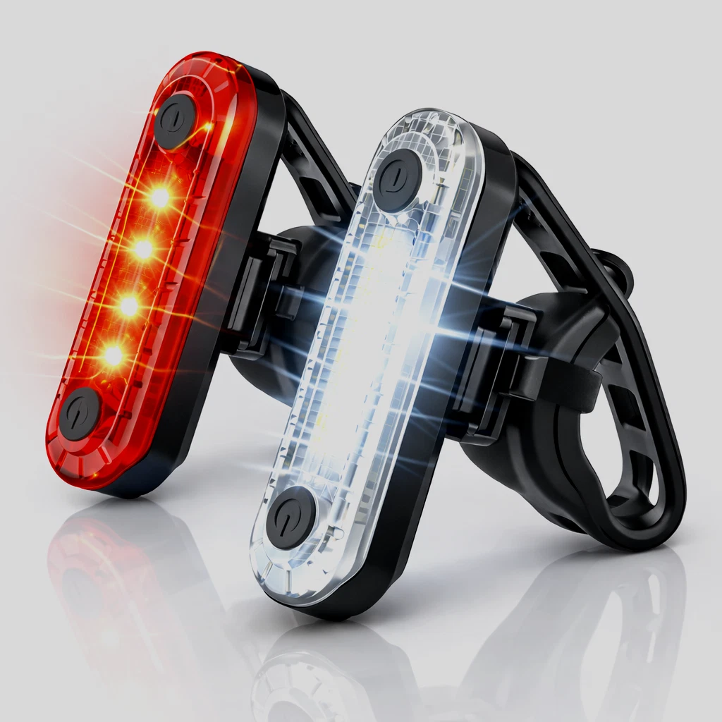 Luce Posteriore Bici LED Laxzo JE669 Ricaricabile USB - Fanale Bianco Sicurezza