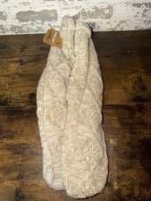 NWT JUST COZY Slipper Socks Size L/XL - Beige Sweater Grip Bottoms