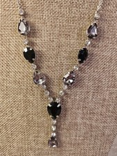 Costume Jewelry Silvertone Marquise Cut Shape Y shaped Drop Design Evening Wear