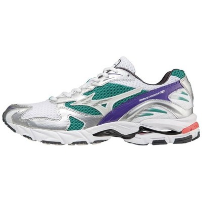 MIZUNO WAVE RIDER 10 D1GA2104 07 Weiß Silber Grün Weite 2E Lifestyle Schuhe