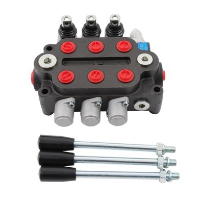 3000PSI 25GPM Hydraulic Spool Valve 3 Spool Tractors Loaders 1/2' Work Ports