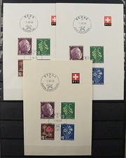 SCHWEIZ 514-17 Pro Juventute, PTT Sammelblättchen allen 3 Sprachen. 610,-€