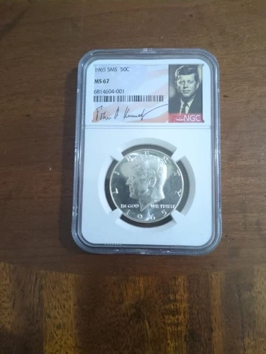 1965 SMS NGC MS67 KENNEDY HALF DOLLAR 50C w/Hard to Find NGC Label
