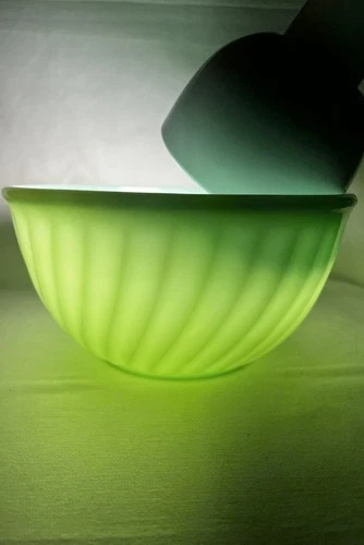 Fire King Vintage Jadeite Mixing Bowl 8-inch Green Swirl Pattern