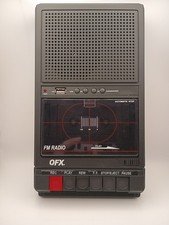 QFX RETRO-39 Shoebox Cassette Tape Recorder AUX/USB Built-In Mic,