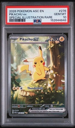 2026 POKEMON ASCENDED HEROES SPECIAL ILLUSTRATION RARE #276 PIKACHU EX PSA 10