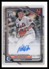 2024 Bowman Draft Chrome Auto Refractor #CPA-ND Nate Dohm #/499 Mets RC QW