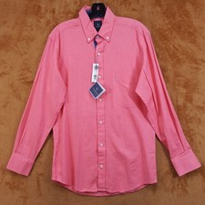 TAILORBYRD Shirt Mens Small Pink Button Down Pocket Logo Linen Blend Long Sleeve