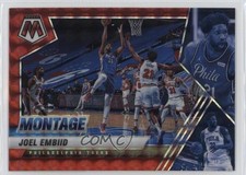 2020-21 Panini Mosaic Montage Red Mosaic Prizm Joel Embiid #9 0xs4