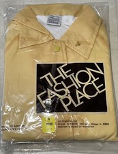 NEW Womens Vintage 70s Sears Yellow Snap Up Raincoat Windbreaker Jacket NOS Sz L