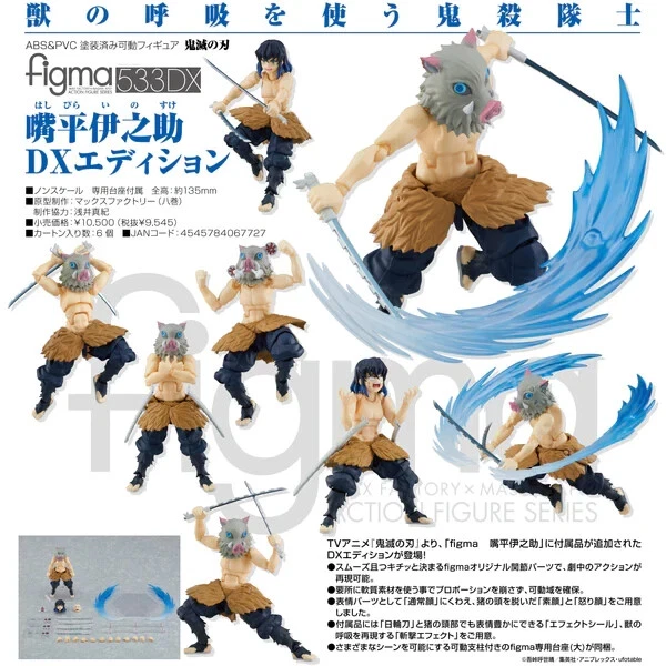 figma Demon Slayer Kimetsu No Yaiba Inosuke Hashibira DX Edition Action Figure - Immagine 2 di 2