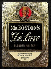 Mr. Boston's "DeLuxe" Blended Whiskey Label Foil c1940's-50's Scarce