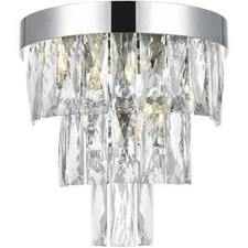 Crystal Wall Sconce Light Fixture Chrome High Quality Bathroom Dining Room 10.5"