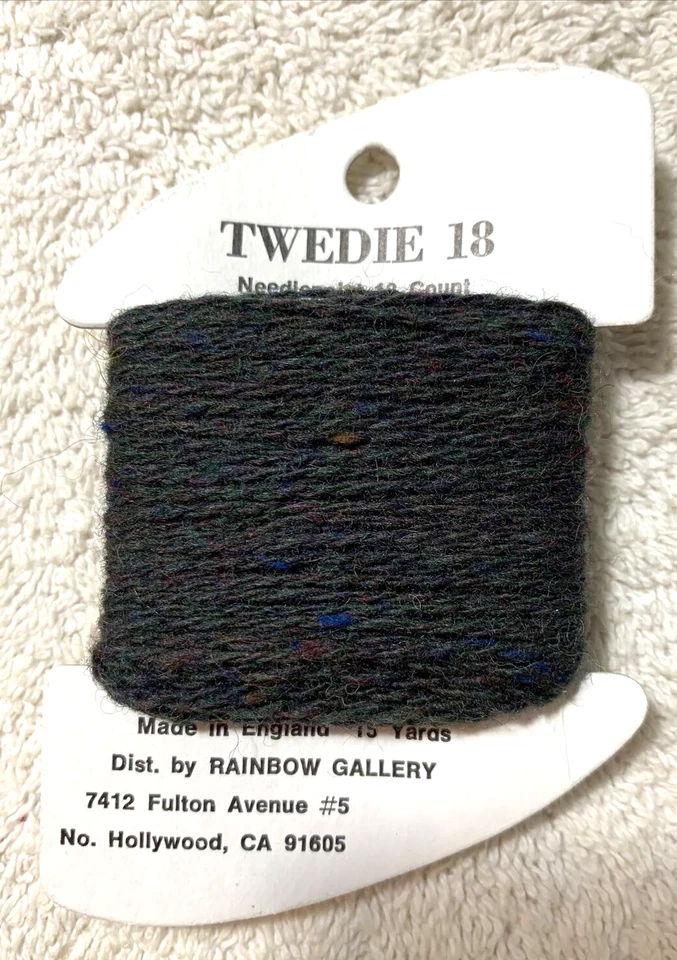 Rainbow Gallery Twedie 18 Wool Needlepoint Thread 4 Cards Dark Green Tweed - Image 3 of 4