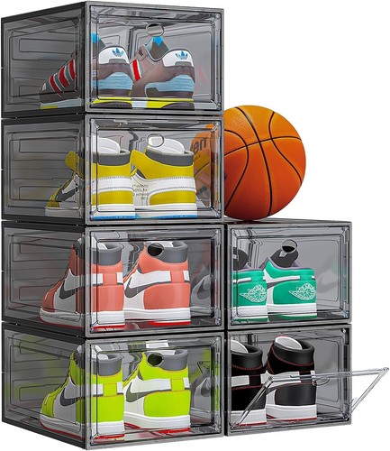 Shoe Boxes,Clear Plastic Shoe Box Magnetic Side Open